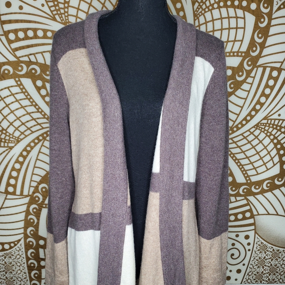 Charter Club Women's Colorblocked Cashmere Cardigan - NWT - 100% Cashmere!